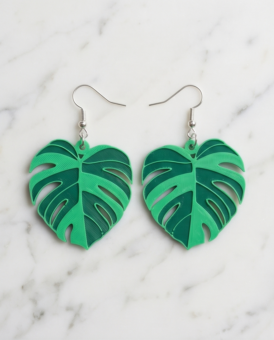Tropiska Monstera-örhängen – fräscha & somriga