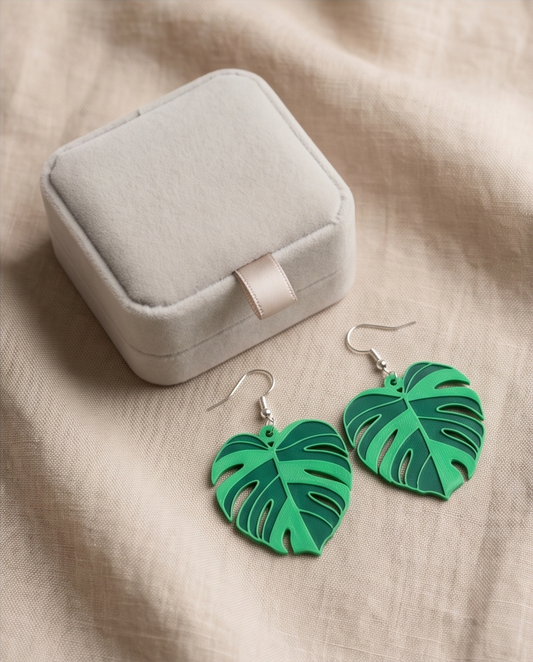 Tropiska Monstera-örhängen – fräscha & somriga